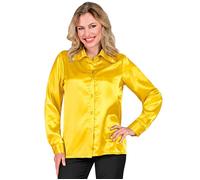 Widmann Satin Yellow 70s Disco Shirt (M) Yellow