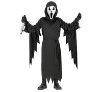 Widmann Screaming Ghost (Hooded Robe, Belt, Mask) (158 cm / 11-13 Years) Black