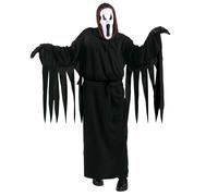 Widmann Screaming Ghost (Robe, Belt, Hooded Mask) (140 cm / 8-10 Years) Black