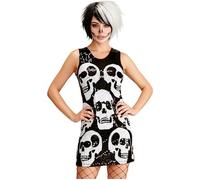 Déguisement robe sequins tête de mort femme Halloween Small G