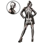Widmann Skeleton (Hooded Dress, Thigh High Leggings) (XS) Black