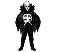 Widmann Skeleton (Jumpsuit, Hooded Mask) (158 cm / 11-13 Years) Black