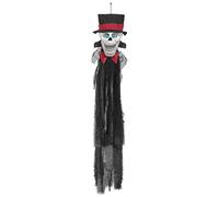 WIDMANN Sound Sensor Activated Blinking Eyes & Moving Jaw Talking Animated Groom's Skull 80 cm - Speaks 3 Different Rhymes - with Try ME Function (3 x AAA Batteries Included) -