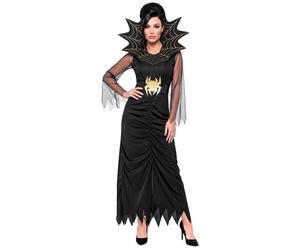 Widmann Spiderlady (Dress, Belt With Stand-Up Collar) (XL) Black