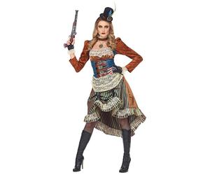 Widmann Steampunk (Dress With Choker, Fingerless Gloves, Mini Top Hat) (M) Diffe