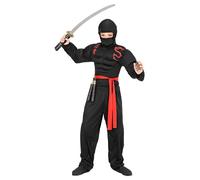 Widmann Super Muscle Ninja (Hooded Muscle Shirt, Face Mask, Pants, Belt) (140 cm