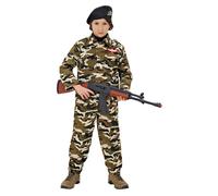 W WIDMANN MILANO Party Fashion – Costume enfant soldat musclé – camouflage militaire – déguisement