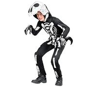 W WIDMANN MILANO Party Fashion - Costume enfant tyrannosaure squelette, combinaison avec capuche et masque, Halloween, Carnaval, Fête à thème