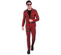 Widmann Tartan Party Fashion Suit (Jacket, Pants) (L) Red