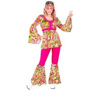 Widmann The 60s Fashion - Peace & Paisley (Shirt, Pants, Headband) (M) Pink