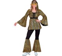 Widmann The 70s Disco Style - Golden Waves (Shirt, Pants, Headband) (S) Gold