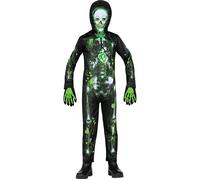 Widmann Toxic Skeleton (Jumpsuit, Hooded Mask) (104 cm / 2-3 Years) Green