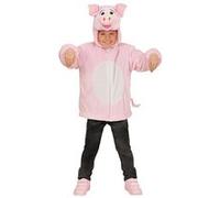 W WIDMANN MILANO Party Fashion - Costume enfant cochon en peluche, veste à capuche, costume animal