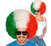 WIDMANN W WIDMANN-03001 Widmann 03001 Perruque bouclée Italienne Rouge/Blanc/Vert pour Supporter Coupe du Monde de Football, Unisexe-Adulte, 10205779, Multicolore, Taille Unique