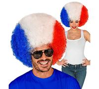 WIDMANN W WIDMANN-03003 Widmann 03003 Perruque bou rance Bleu Blanc Rouge pour Supporter Coupe du Monde EM Public Viewing Football, Unisexe-Adulte, 10205781, Multicolore, Taille Unique