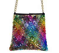 WIDMANN W WIDMANN-10018 Widmann 10018 - Sac à Paillettes réversibles Arc-en-Ciel/doré, Accessoire de fête à thème, Carnaval, Femme, Multicolore, Taille Unique