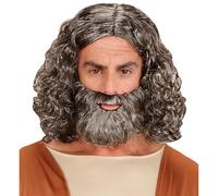 Widmann wdm04947 ? Déguisement Pour Adultes perruque et barbe biblique en boîte, gris, Taille unique