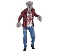 W WIDMANN MILANO Party Fashion - costume de loup-garou, chemise, t-shirt, pantalon, gants, masque, animaux, Halloween