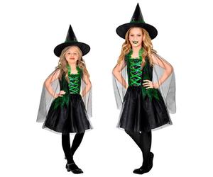Widmann Wicked Witch (Dress, Hat) (140 cm / 8-10 Years) Black