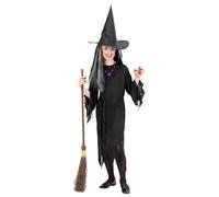 Widmann Witch (Dress, Belt, Hat) (116 cm / 4-5 Years) Black