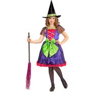 Widmann Déguisement enfant Party Fashion – sorcière, robe et chapeau, Halloween