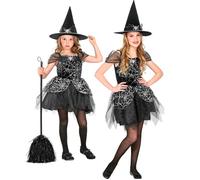 Widmann Witch (Dress, Hat) (116 cm / 4-5 Years) Black
