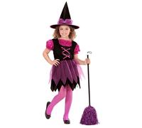Widmann Witch (Dress, Hat) (128 cm / 5-7 Years) Pink