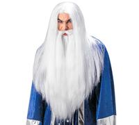 Perruque - Magicien - Barbe - Adulte - Blanc - Extérieur