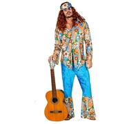 Widmann Déguisement Woodstock Hippie chemise gilet pantalon bandeau blanc polyester Homme XXL