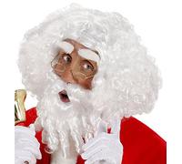 Widmann x0784 Père Noël Perruque ondulée Cheveux, Barbe, Moustache et Sourcils, Blanc