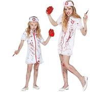 Widmann Zombie Nurse (Dress, Headpiece) (140 cm / 8-10 Years) White