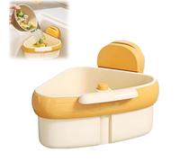 Widous/Curetoaway/Wideous Suction Cup Sink Corner Rack, Curetoaway Corner Sink Strainer Basket, Triangle Storage Rack with Drain Hole for Kitchen Bathroom (Yellow)