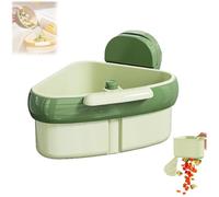 Widous/Curetoaway/Wideous Support d'évier à ventouse, bac à déchets alimentaires pour évier avec trou de drainage à mailles fines, panier triangulaire sans contact pour éponges et petits (green*1)