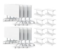 Widppsopt 4-Pack Folding Conference Table Modern White Conference Room Desk with Wheels, Flip Top Large Rectangular Meeting Seminar Desk for School Restaurant Office