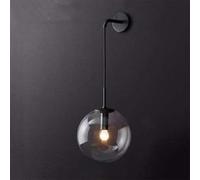 Widppsopt Applique murale en verre moderne industrielle, applique murale d'intérieur, luminaire de salon, chambre à coucher, lampe de chevet E27, suspension, noir-20 cm (noir, 20 cm)