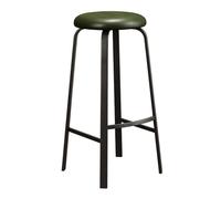 Widppsopt Backles Tabourets de bar ronds en cuir synthétique avec repose-pieds, pieds en métal, chaise de cuisine ou de salle à manger