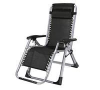 Widppsopt Chaise Longue Pliante Noire à gravité zéro, inclinable, en Tissu textilène, Confortable et Respirante, pour Patio, Jardin, Plage, Piscine, supporte 150 kg. Vision