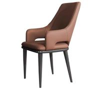 Widppsopt Chaises de Salle à Manger avec accoudoirs, chaises Modernes à Dossier Haut avec Pieds en métal, Chaise de réception rembourrée pour Salon, Fauteuil de Cuisine (Marron)