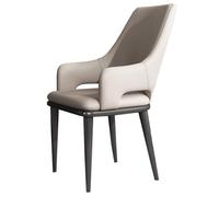 Widppsopt Chaises de Salle à Manger avec accoudoirs, chaises Modernes à Dossier Haut avec Pieds en métal, Chaise de réception rembourrée pour Salon, Fauteuil de Cuisine (Gris Clair)