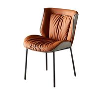 Widppsopt Chaises de Salle à Manger Confortables en Cuir, pour Cuisine, Salle à Manger et Salon, avec Assise en Cuir Super Fibre Souple et Pieds en Acier Carbone, 2 Styles de Pieds