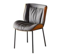 Widppsopt Chaises de Salle à Manger Confortables en Cuir, pour Cuisine, Salle à Manger et Salon, avec Assise en Cuir Super Fibre Souple et Pieds en Acier Carbone, 2 Styles de Pieds