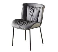Widppsopt Chaises de Salle à Manger Confortables en Cuir, pour Cuisine, Salle à Manger et Salon, avec Assise en Cuir Super Fibre Souple et Pieds en Acier Carbone, 2 Styles de Pieds