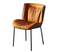 Widppsopt Chaises de Salle à Manger Confortables en Cuir, pour Cuisine, Salle à Manger et Salon, avec Assise en Cuir Super Fibre Souple et Pieds en Acier Carbone, 2 Styles de Pieds