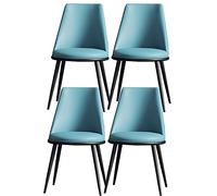 Widppsopt Chaises de Salle à Manger, de Cuisine, Ensemble de 4 chaises de Salon, chaises d'appoint rembourrées Modernes avec Coussin en Similicuir Souple et Pieds en métal (Pieds Bleus et Noirs)