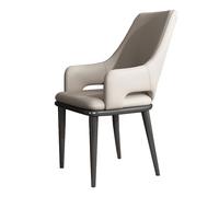 Widppsopt Chaises de Salle à Manger en Cuir avec accoudoirs, Lot de 6, chaises de Cuisine Modernes rembourrées, Style Milieu de siècle, Confortables chaises de Salle à Manger rembourrées