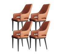 Widppsopt Chaises de Salle à Manger en Cuir avec accoudoirs, Lot de 6, chaises de Cuisine Modernes rembourrées, Style Milieu de siècle, Confortables chaises de Salle à Manger rembourrées