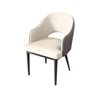 Widppsopt Chaises de Salle à Manger en Cuir synthétique, Fauteuil de Cuisine, de Salon, de Bureau, Pieds en Acier Carbone Robustes (Blanc et Gris foncé)