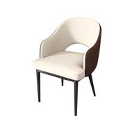 Widppsopt Chaises de Salle à Manger en Cuir synthétique, Fauteuil de Cuisine, de Salon, de Bureau, Pieds en Acier Carbone Robustes (Blanc et Marron)