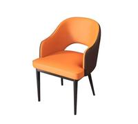 Widppsopt Chaises de Salle à Manger en Cuir synthétique, Fauteuil de Cuisine, de Salon, de Bureau, Pieds en Acier Carbone Robustes (Orange et Marron)