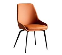 Widppsopt Chaises de Salle à Manger en Similicuir, Assise rembourrée, Chaise de Cuisine avec Pieds en métal, Chaise d'appoint pour Cuisine et Salle à Manger (Orange)